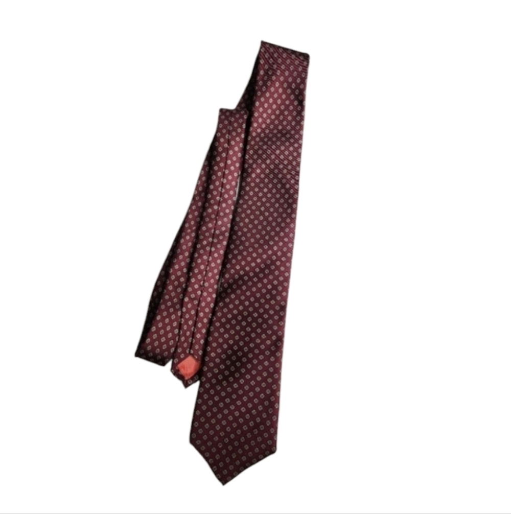 Yves Saint Laurent YSL Men's Navy Red Striped Tie